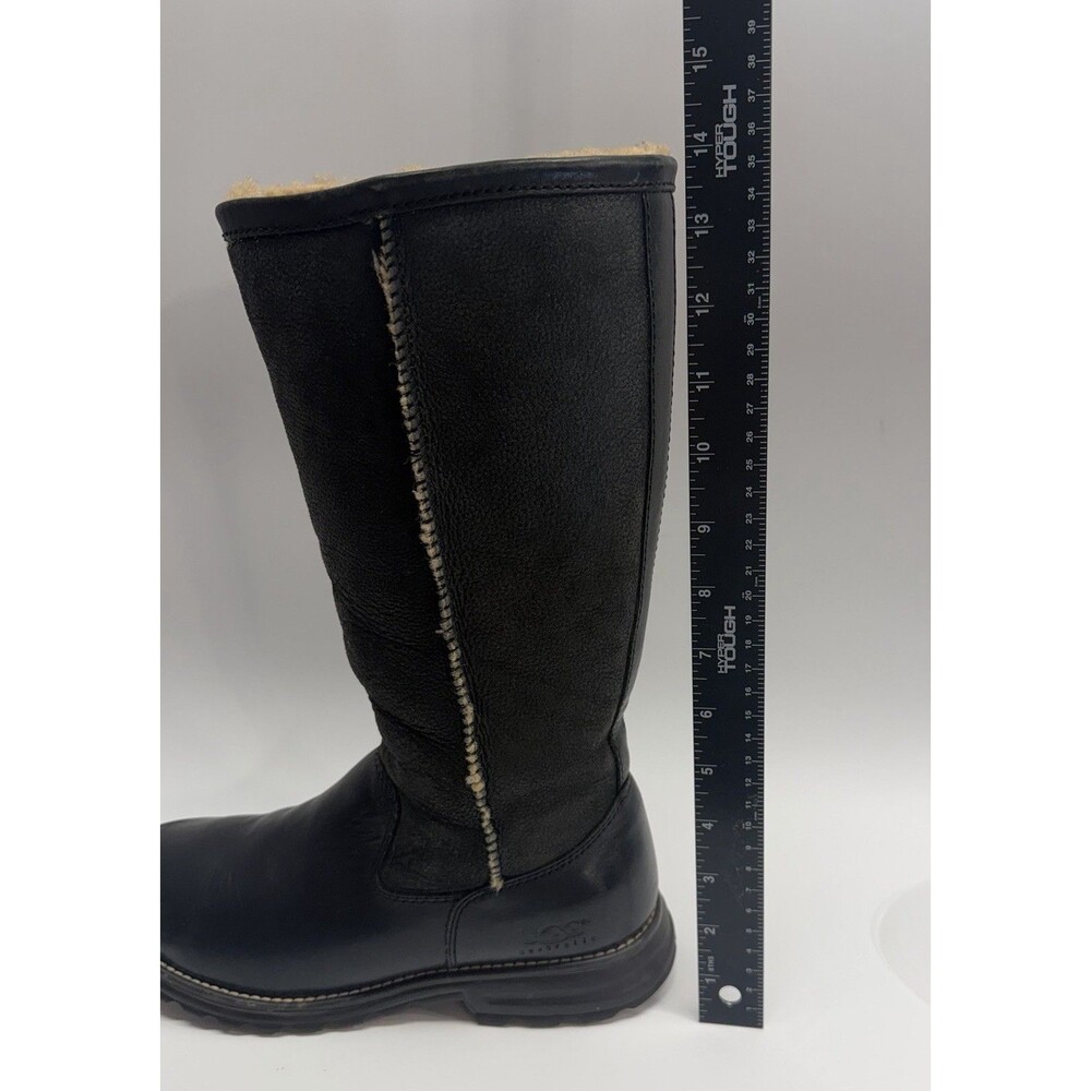 UGG Brooks Tall Boots Women's Size 8 Black Shearling Leather 5490 Winter - Picture 13 of 15
